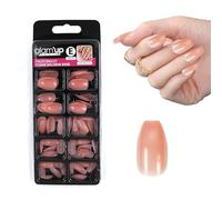 Glam'Up Paris - Unghie finte - Copertura completa - Facile da usare, 100 pezzi, forma ballerina, n. 177, colore: Rosa