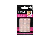 Glam'Up Paris - Unghie finte, copertura completa, facile da usare, 24 unghie finte per scatola + adesivi bifacciali, forma quadrata, arrotondata, n. 1, colore: Rosa
