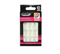 Glam'Up - Unghie finte lunghe con paillette, colore: Bianco