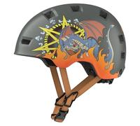 GLAMVILLA Casco da skater, ultraleggero da città, per bambini/donna/uomo, regolabile, unisex, per skateboard e scooter BMX, solo 260 g/270/280 g (04 dinosauri grigio, L)