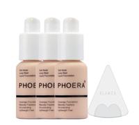 Glamza Phoera Foundation,Set di trucco a copertura completa, 24 ore su 24, controllo dell'olio di lunga durata, perfetto correttore, 2 spugne per fondotinta e silicone da 30 ml (101 porcellane)