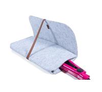 Glamza Tappetino per capelli con custodia, realizzato in feltro di sicurezza resistente al calore, ideale per casa e viaggi (grigio chiaro (sacchetto))