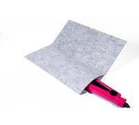 Glamza Tappetino per capelli con custodia, realizzato in feltro di sicurezza resistente al calore, ideale per casa e viaggi (grigio chiaro)