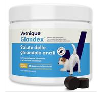 Glandex per cani - 60 morbidi bocconcini per la salute delle ghiandole anale - Formulato dai vet, supporta il delle ghiandole anali e probiotico digestivo per cani Con Omega-3, semi di zucca e fibre