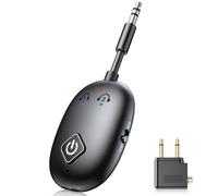 Glangeh Trasmettitore Ricevitore Bluetooth 5.3 Aereo, 2 in 1 Wireless Trasmettitore Bluetooth per TV Dual Link con 3,5mm Jack, Adattatore Aux Audio da 13 Ore per Auto/Aereo/2 Cuffie/Stereo