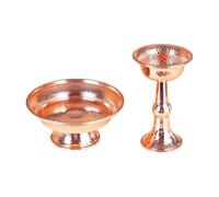Glanhbnol Tazza in metallo tibetano rituale buddista che offre acqua ciotola templi culto tazza decorazione domestica con significato spirituale