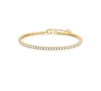 Glanzstücke München Bracciale da donna ottone oro giallo | Placcato oro giallo 14 carati, bracciale tennis, zirconia, bianco, sfaccettato, chiusura a moschettone