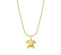 Glanzstücke München Collana da donna 925/- argento sterling oro giallo | Placcato oro giallo 14 carati, catena a palline, tartaruga, chiusura ad anello a molla