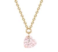 Glanzstücke München Collana da Donna in Argento Sterling 925/- Dorato oro giallo 14 caraticon Quarzo rosa Rosa Cuore