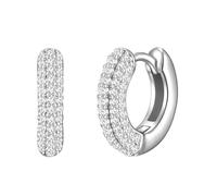 Glanzstücke München Creoles da Donna in Argento Sterling 925/- con Zirconia
