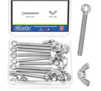Glarks 10 set M6 x 50mm bulloni oculari spalla sollevamento con kit dadi ala, bullone occhio di sollevamento in acciaio inox, bullone occhio anello con dadi a farfalla