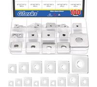 Glarks 100 rondelle quadrate, 15 misure 304, rondelle quadrate in acciaio inox con foro rotondo, guarnizione quadrata per fissaggio hardware