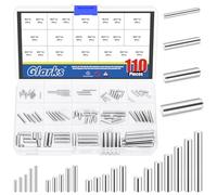 Glarks 110 pezzi 2/3/4/5 mm Dowel Pins Kit, 22 misure 304 acciaio inox supporto supporto Peg Pin fissaggio elementi, letto a castello Dowel Pins scaffali Pegs per armadio e mobili installazione