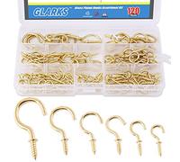 Glarks 120-pieces 6 dimensioni in ottone placcato ganci a vite lag thread Handy ganci assortimento set