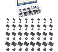 Glarks 120 Sets #3#5#8#10 Latch Slider Retainer con U Shape Top Stoppers Kit, Gun nero Zipper Slider Retainers, Top Stoppers & Bottom Stops