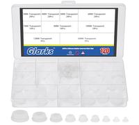 Glarks 120pcs 3/4/5/6/7/8/10/13/16mm trasparente in silicone foro spine Kit, Spina rotonda riutilizzabile foro, Tappi foro rotondo, Tappi foro in gomma, Tappa foro in gomma in silicone per bottiglia