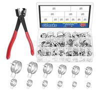 Glarks 121 clip a molla in 12 misure da 7 a 22 mm, in silicone per carburante, morsetti per tubi di aspirazione a bassa pressione, kit assortito con 1 pinza per fascette Clic-R
