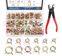 Glarks 121 pezzi 12 misure 7 - 12 mm a molla tipo clip in silicone carburante tubo di vuoto morsetto a bassa pressione morsetto aria morsetto kit assortimento con 1 pinza Clic-R per fascette