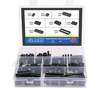 Glarks 122Pcs 2.54mm Passo 6 8 14 16 18 24 28 40 Pin DIP IC Sockets Tipo di Saldatura Adattatore Assortimento Kit