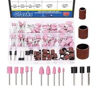 Glarks 136 pezzi Abrasive Grinding Stone Points and Sanding Drum Assortment Kit, Polishing Buffing Wheels Grinding Bits and Drum Sanding Sleeves with Drum Mandrels Set for Rotary Tool