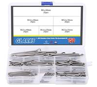 Glarks 150PCS 304 acciaio INOX Coppiglia clip chiave Fastner raccordo assortimento kit