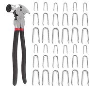 Glarks 151 graffette per recinzioni in 3 misure, con set di teste a martello, graffette per recinzione in filo di acciaio, resistenti graffette a forma di U, per recinzioni tessute e reti metalliche