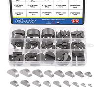 Glarks 155Pcs 17 Misure Woodruff Keys Assortimento Kit Acciaio al Carbonio Chiave Semicircolare Chiave Set Metrico per Elementi di Fissaggio Industria Meccanica