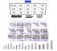 Glarks 180PCS m2 m2.5 m3 M4 scanalato primavera pin assortimento kit, Split Spring Dowel Tension roll pins - 304 in acciaio INOX