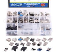 Glarks 180Pcs Micro Prese USB 2.0 3.0 Tipo A Maschio Femmina Connettore Jack Saldatura Riparazione USB Adattatore di Ricambio Assortimento Set