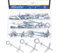 Glarks 18pcs M4 M5 M6 O-Shape Eye Bolt Toggle Anchors Set per parete a secco, bulloni toggle, farfalla ancoraggi, molla toggle ala bulloni per soffitto, Sheetrock, parete cavo