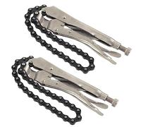 Glarks 2 morsetti a catena da 22,9 cm con catena da 50,8 cm, resistente, pinza di bloccaggio con ganascia in acciaio e grilletto a sgancio rapido, facile bloccaggio per qualsiasi oggetto di forma