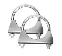 Glarks 2 morsetti a U in acciaio inox 304, 54 mm (2 - 1/8 in) per scarico, design con flangia per tubo di scarico
