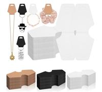 Glarks 200 pezzi 5 x 2 in Jewelry Display Cards Set di 2 in carta kraft bianca per braccialetti, biglietti per appendere biglietti, portachiavi, orecchini, biglietti per collane
