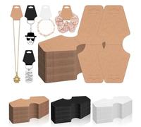 Glarks 200 pezzi 5 x 2 in Jewelry Display Cards Set di 2 in carta kraft marrone per braccialetti, biglietti per appendere biglietti, portachiavi, orecchini, biglietti per collane