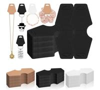 Glarks 200 pezzi 5 x 2 in Jewelry Display Cards Set di 2 in carta kraft nera per braccialetti, biglietti per appendere biglietti, portachiavi, orecchini, biglietti per collane