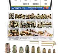 Glarks 215 dadi filettati M4 M5 M6 M8 M10 inserti filettati in lega di zinco dado esagonale per mobili in legno bullone connettore di fissaggio