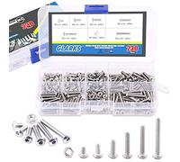 Glarks 230 pezzi M2 in acciaio inox a brugola esagonale, kit assortito