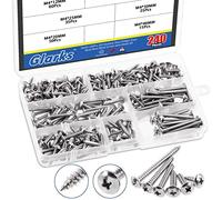 Glarks 240 pezzi M4 x 12 mm/16 mm/20 mm/25 mm/30 mm/40 mm Acciaio inossidabile 304 Phillips Truss Head Sheet Metal Tek Kit Assortimento, 6 dimensioni metriche testa cilindrica autofilettante viti per