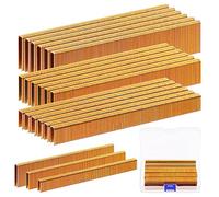 Glarks 2800 graffette a corona stretta calibro 18, 3 misure da 1/2", 3/4", 1", kit assortito di graffette strette a corona zincata per pinzatrice elettrica, pneumatica, fai da te per la casa (oro)