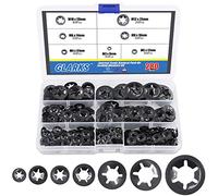 Glarks 280Pcs Dente Interno Star Lock Push On Rondelle di Blocco Clip di Velocità Fissanti Assortimento Kit