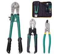 Glarks 3 tagliacavi per bulloni, per funi metalliche, kit di taglio tagliente, incluso 14" e 8", mini tagliacavi ad alta leva da 8" per tagliare filo spinato, cavo per ringhiera