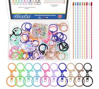 Glarks 30 Set 10 Colori 24mm Aragata Claw Chiusure con 120mm Ball Bead Chains Kit, Lanyard Snap Keychain Hook, Aragata Chiusura Gancio