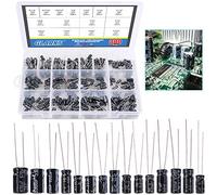 Glarks 300 pezzi 15 Value 0.1uF - 470uF Electrolytic Capacitors Assortment Kit