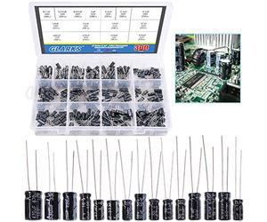 Glarks 300 pezzi 15 Value 0.1uF - 470uF Electrolytic Capacitors Assortment Kit