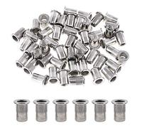 Glarks 304 in acciaio INOX a testa piatta filettati Rivetnut inserto Nutsert rivetto dado assortimento kit - m3 M4 M5 M6 M8 M10, M6 US, 50