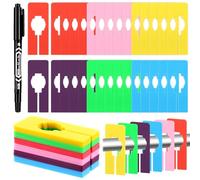 Glarks 31 divisori rettangolari per armadio a forma quadrata, 6 colori x 12,8 x 5 x 0,2 cm, divisori rettangolari per grucce con set di penne per segnare, scrivibili e riutilizzabili, per ordinare i