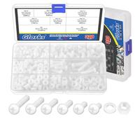 Glarks 330 viti in nylon Phillips Pan Head M6 x 8/10/12/15/20/25 mm, kit di fissaggio per dado, in nylon bianco, Phillips a croce, testa tonda