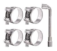 Glarks 4 fascette stringitubo con bullone a T da 48-51 mm, in acciaio inossidabile 304, resistenti, morsetti regolabili per tubi con diametro da 4,8 a 51 mm (48-51 mm)