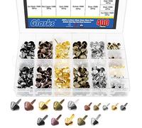 Glarks 400 pezzi 10 mm 15 mm 18 mm 5 colori artiglio perline chiodo rotondo cupola borchie kit assortiti rivetti punk borchie e punte per borsa da cintura scarpe braccialetto collare cane artigianato