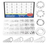 Glarks 400 rondelle esterne M3 M4 M5 M6 M8 M10 a stella interna e rondelle Split Lock con set di rondelle piatte, in acciaio inox 304